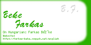 beke farkas business card